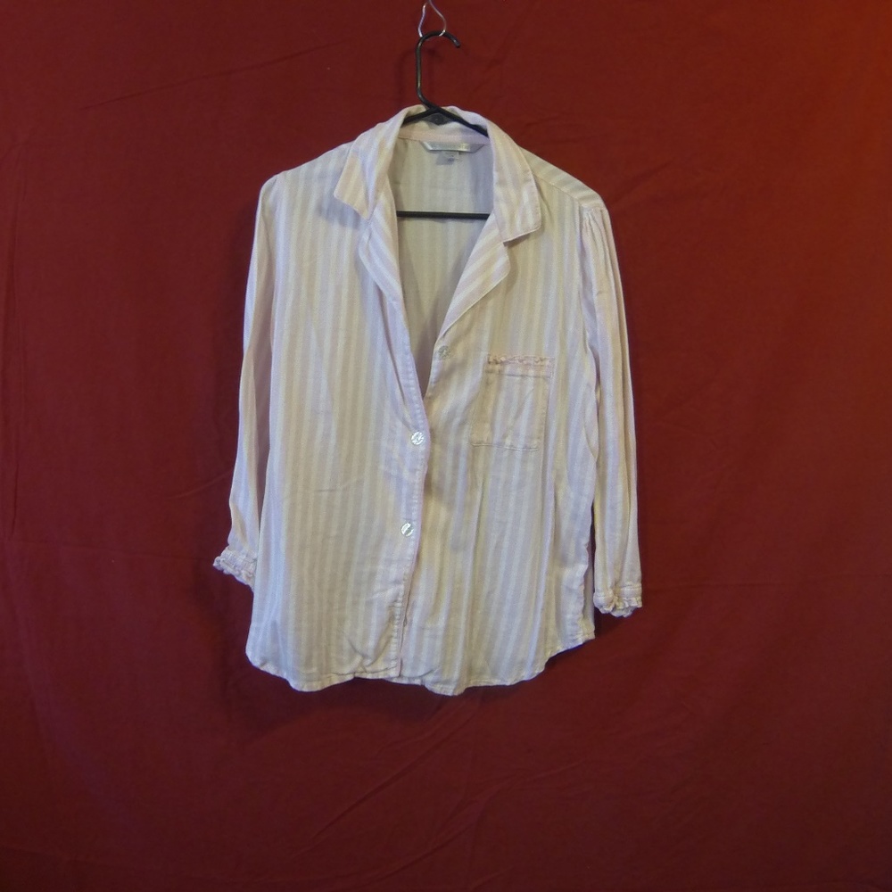 VICTORIA'S SECRET PAJAMA SET Pink/White striped size L